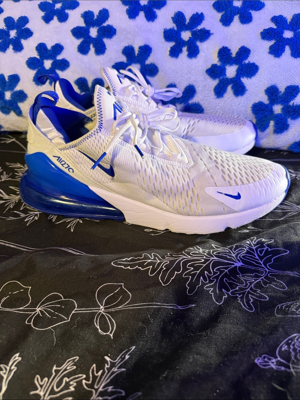 Nike Men’s Air Max 270C White & Blue Casual Sneakers